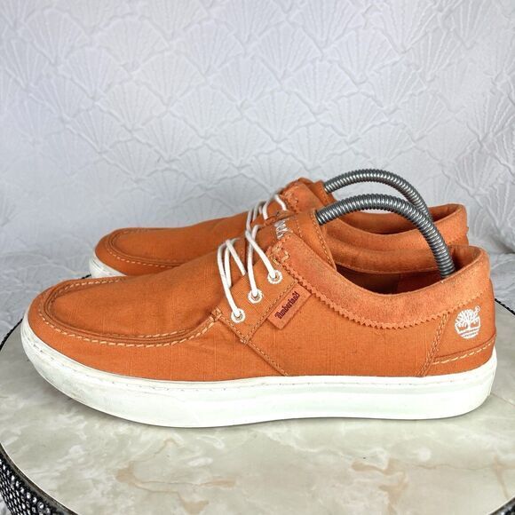 Timberland Earth Keepers Lace-Up Shoes Mens Sz 8.5 Orange Casual Preppy Loafers - Picture 6 of 12